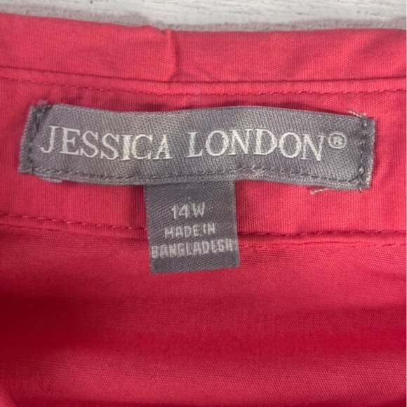 Jessica London Button Down Shirt Womens 14W Pink New WOT - Picture 6 of 8
